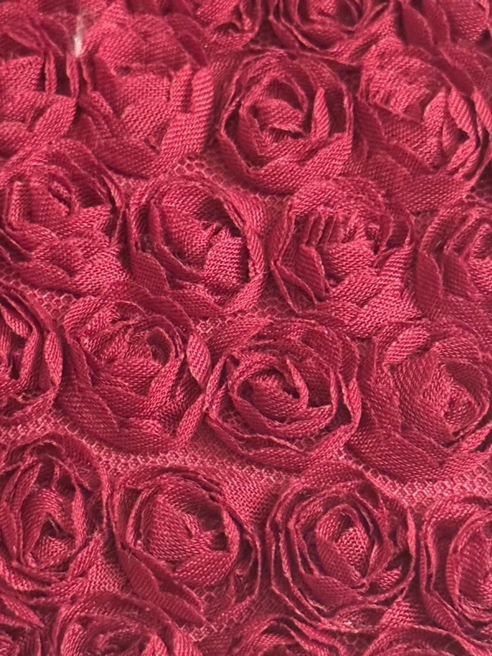 Neiman Marcus Burgundy Rose-Embroidered Wristlet with Gold Strap